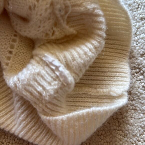 Season Ecru Sweater Knit Faux Wrap Sweater S/M - Picture 17 of 17